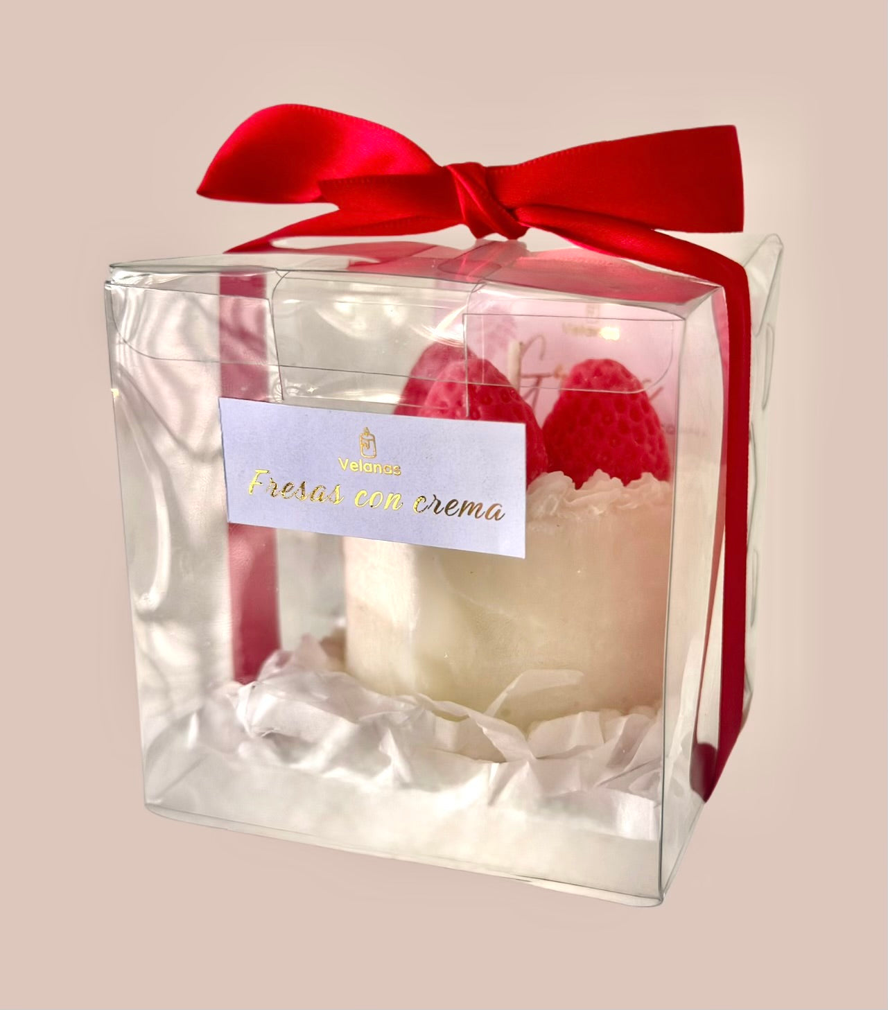 Vela Heart Cake fresas con crema